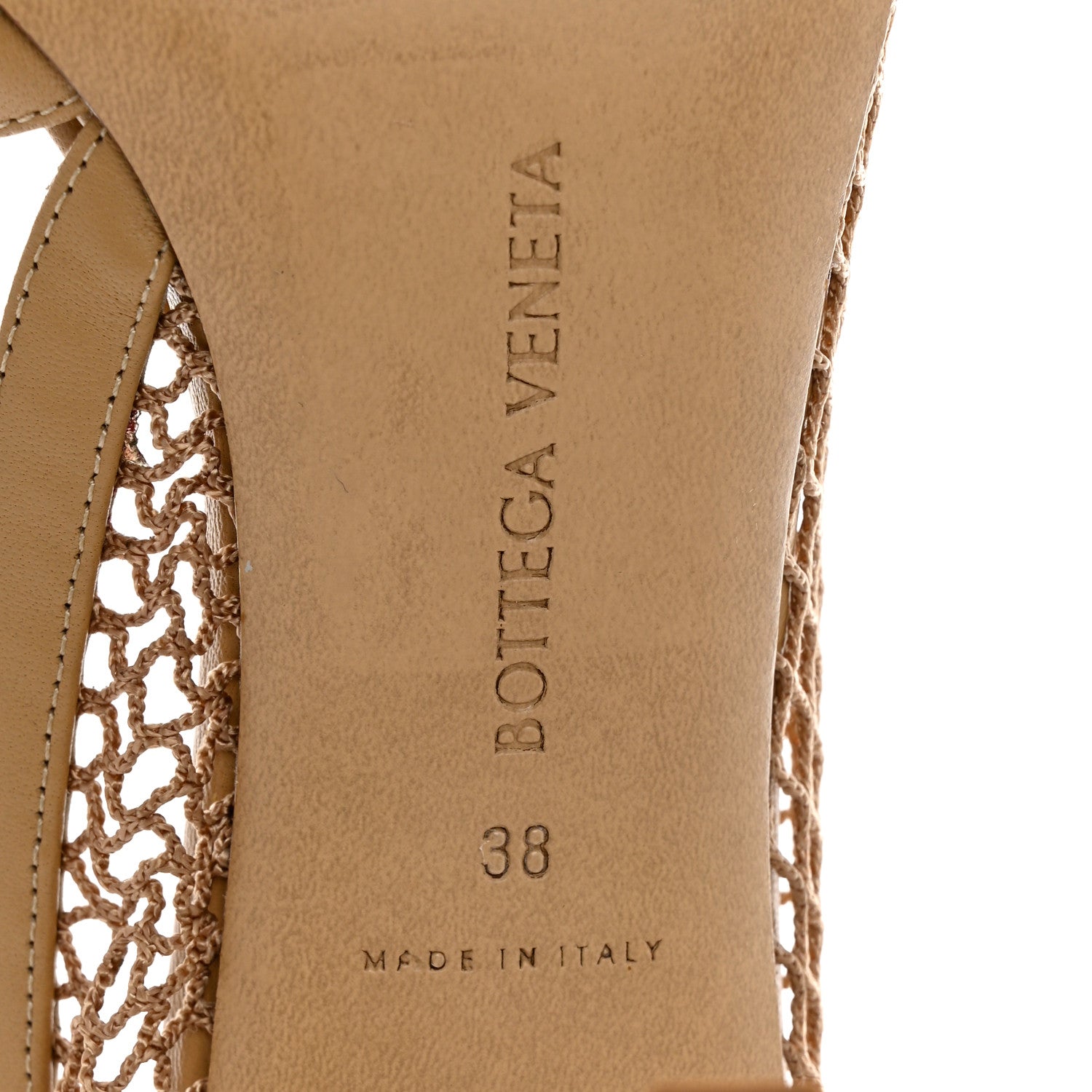 Bottega Veneta Mesh Nappa Chunky Chain Sandals 38 Beige Pony 7 of 8