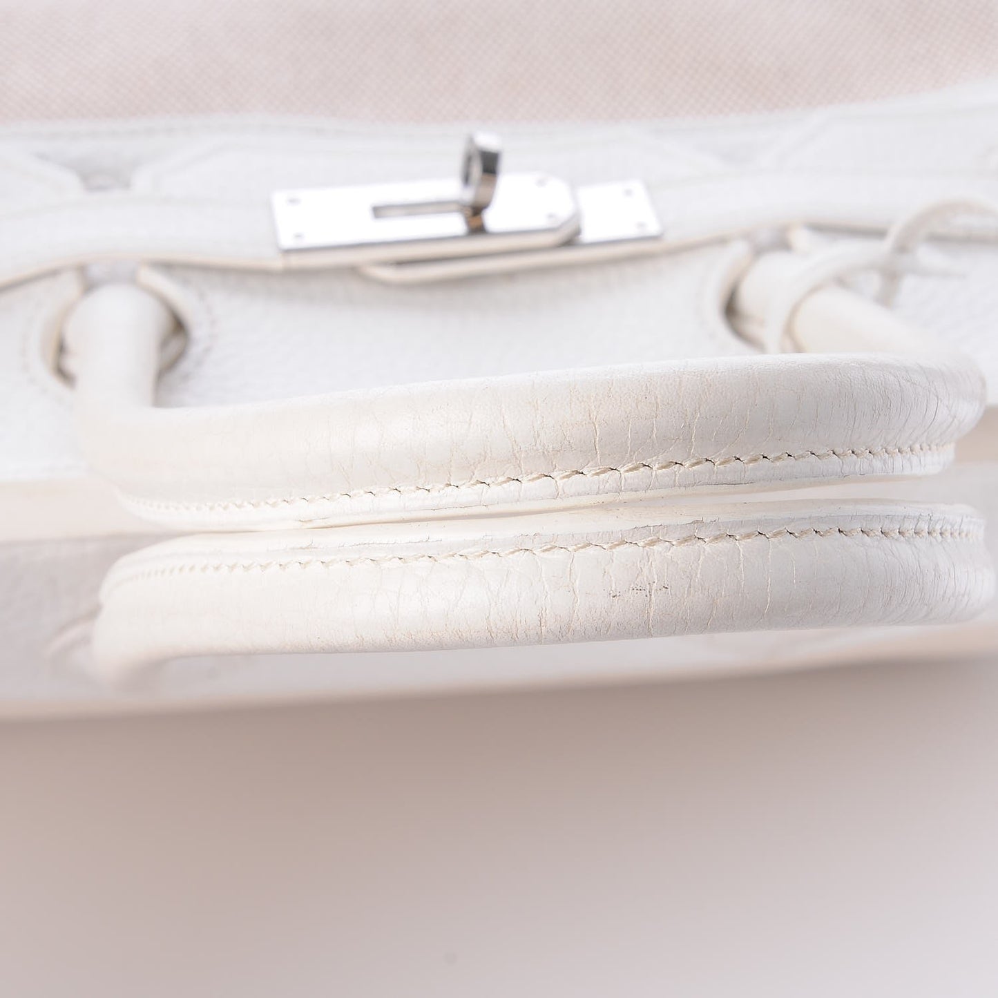 Toile Taurillon Clemence Birkin 35 White