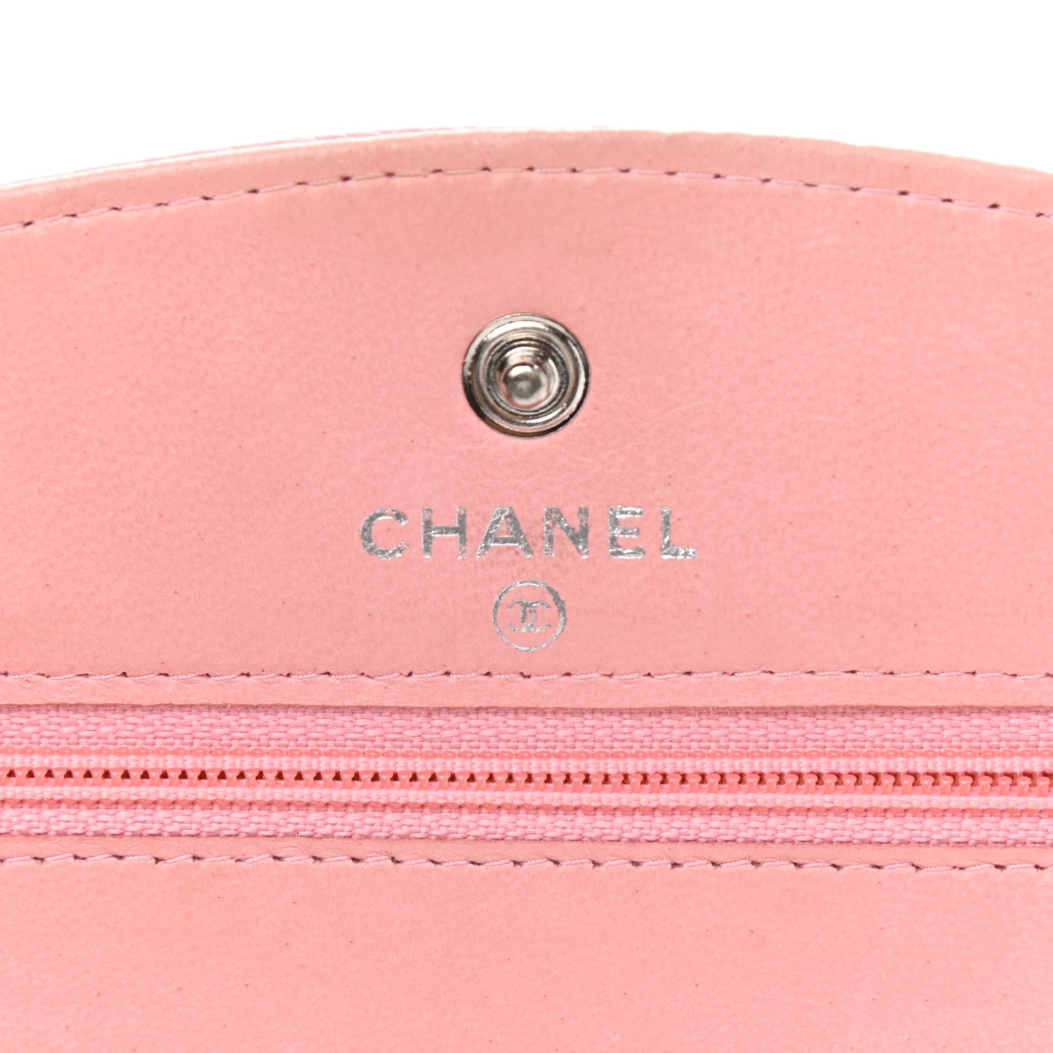 Chanel Caviar Timeless CC Wallet On Chain WOC Pink 5 of 9