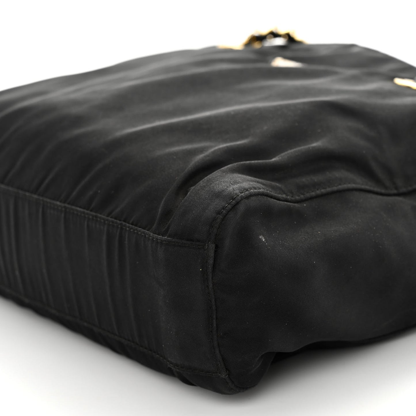 Tessuto Nylon Chain Shoulder Bag Black