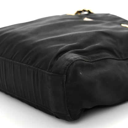 Prada Tessuto Nylon Chain Shoulder Bag Black 9 of 14