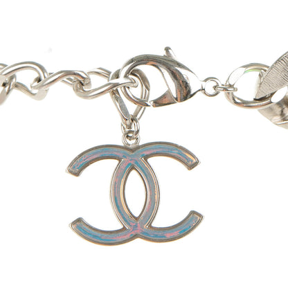 Chanel Iridescent CC Chain Link Choker Necklace Silver 3 of 5