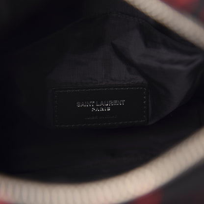 Saint Laurent Check-print Crossbody Bag Red 7 of 8