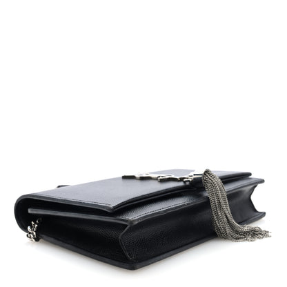 Saint Laurent Grain De Poudre Classic Monogram Kate Tassel Chain Wallet Black 4 of 9