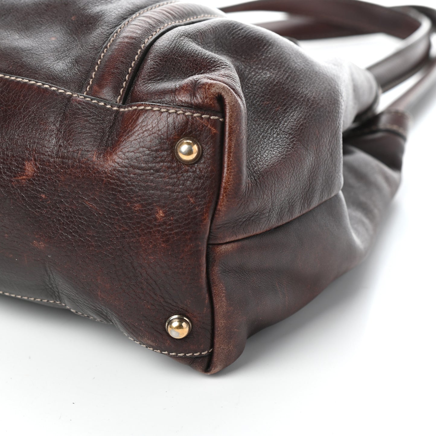 Calfskin Medium Britt Tote Dark Brown