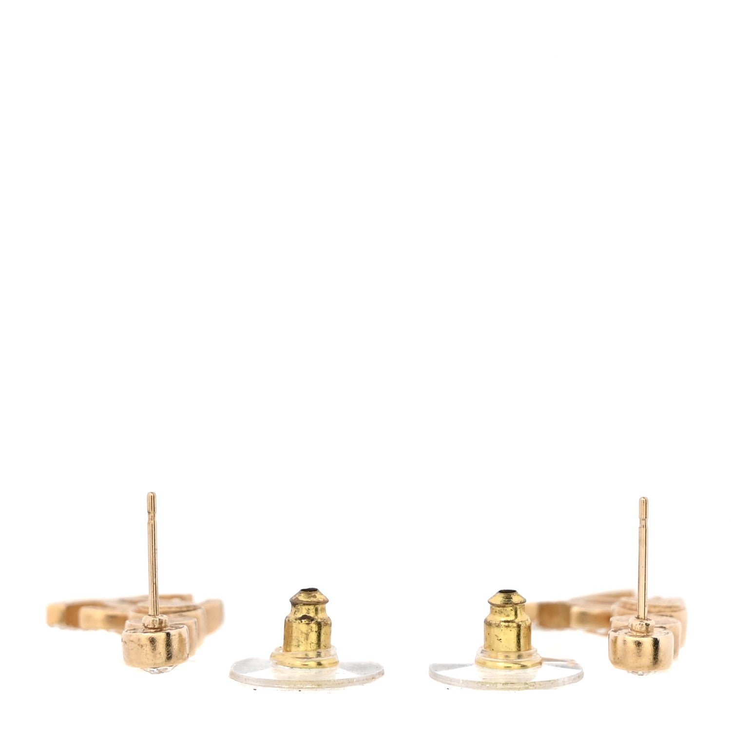 Chanel Crystal CC Drop Earrings Gold 3 of 5