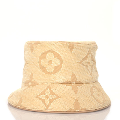 Louis Vuitton Woven Fabric Calfskin Monogram Beachview Bucket Hat Natural 4 of 8