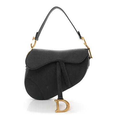 Christian Dior Grained Calfskin Saddle Bag Black 1 of 15