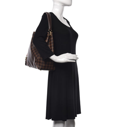 Louis Vuitton Damier Ebene Caissa Hobo Rose Ballerine 2 of 18