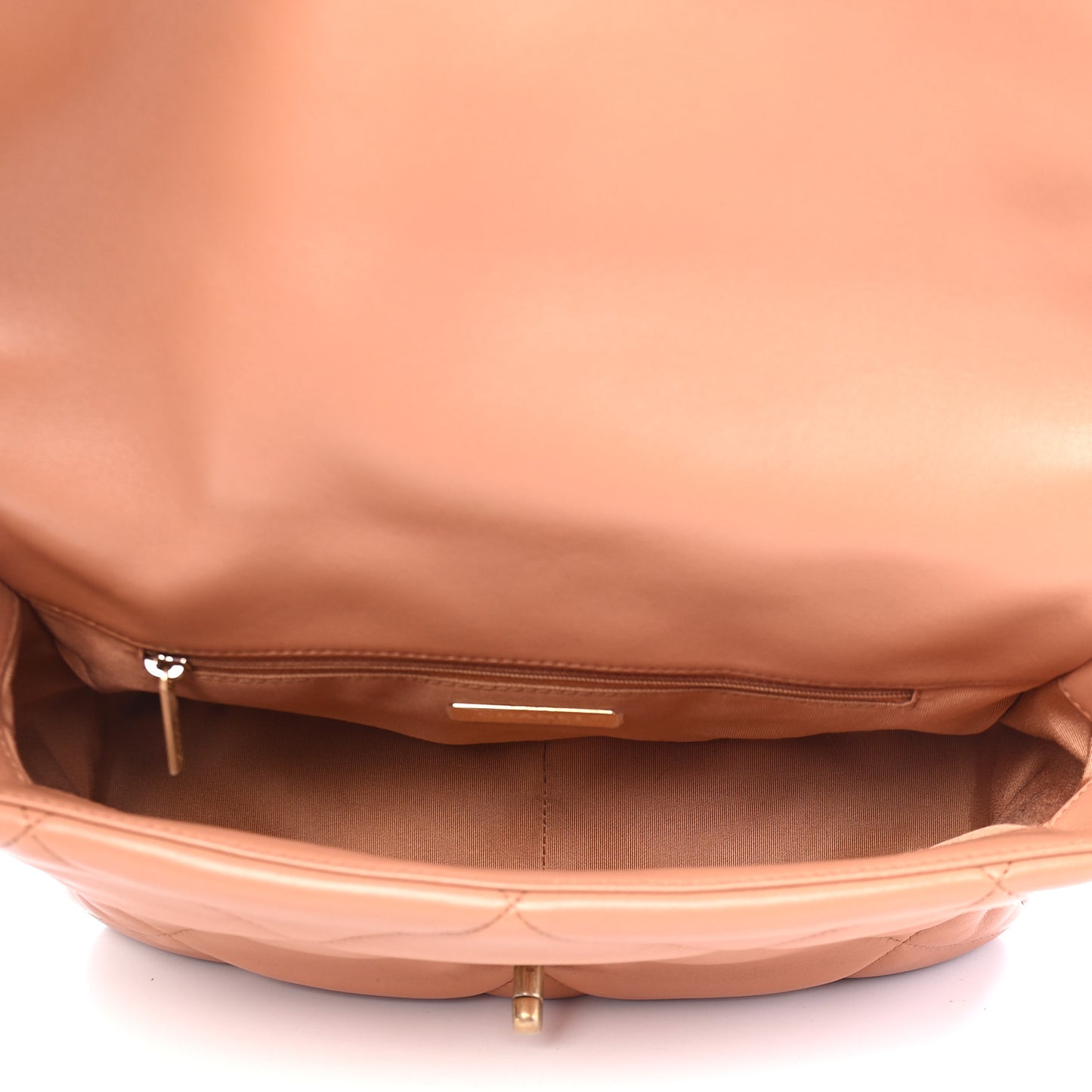 Lambskin Quilted Large Chanel 19 Flap Brown