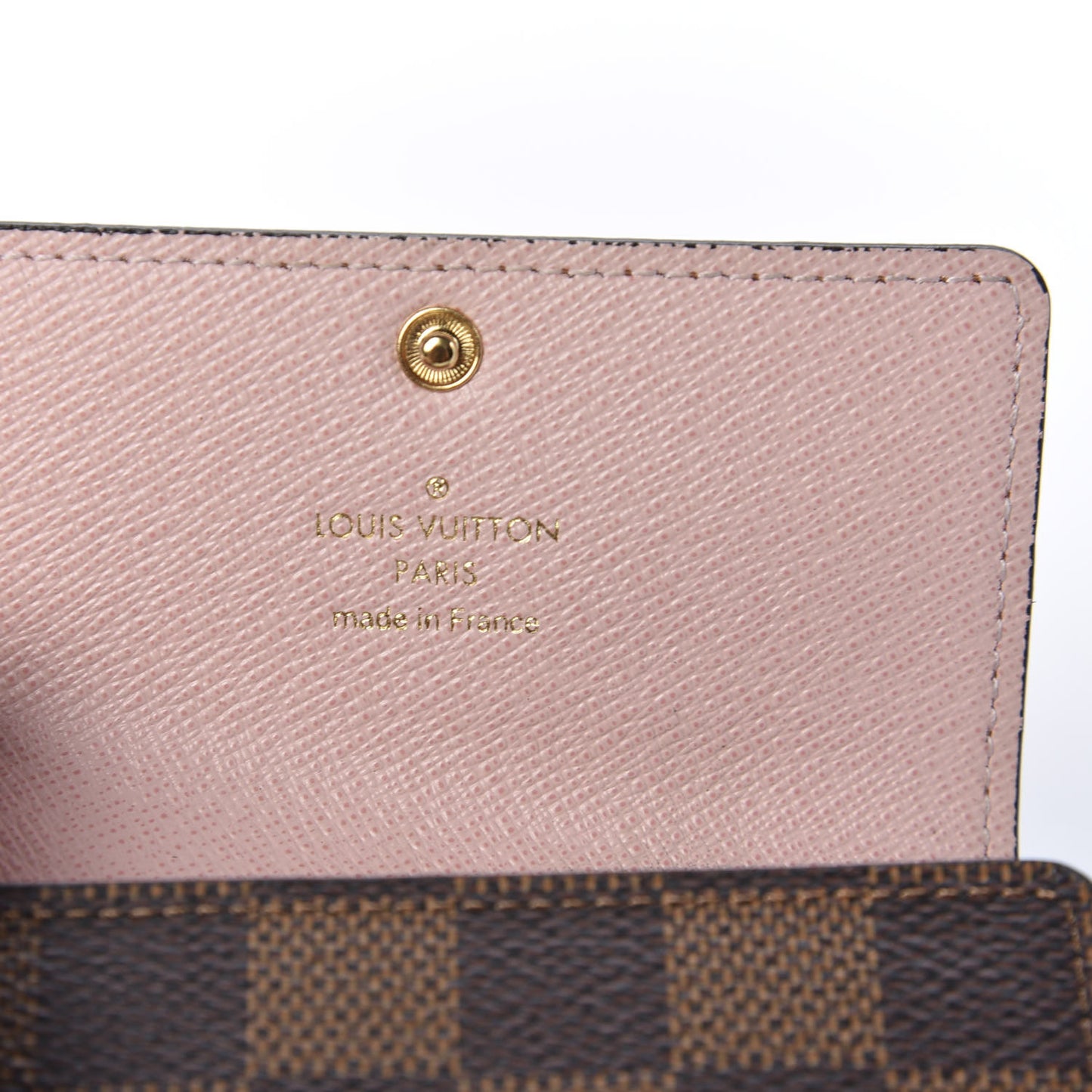Damier Ebene Multicles 6 Key Holder Rose Ballerine