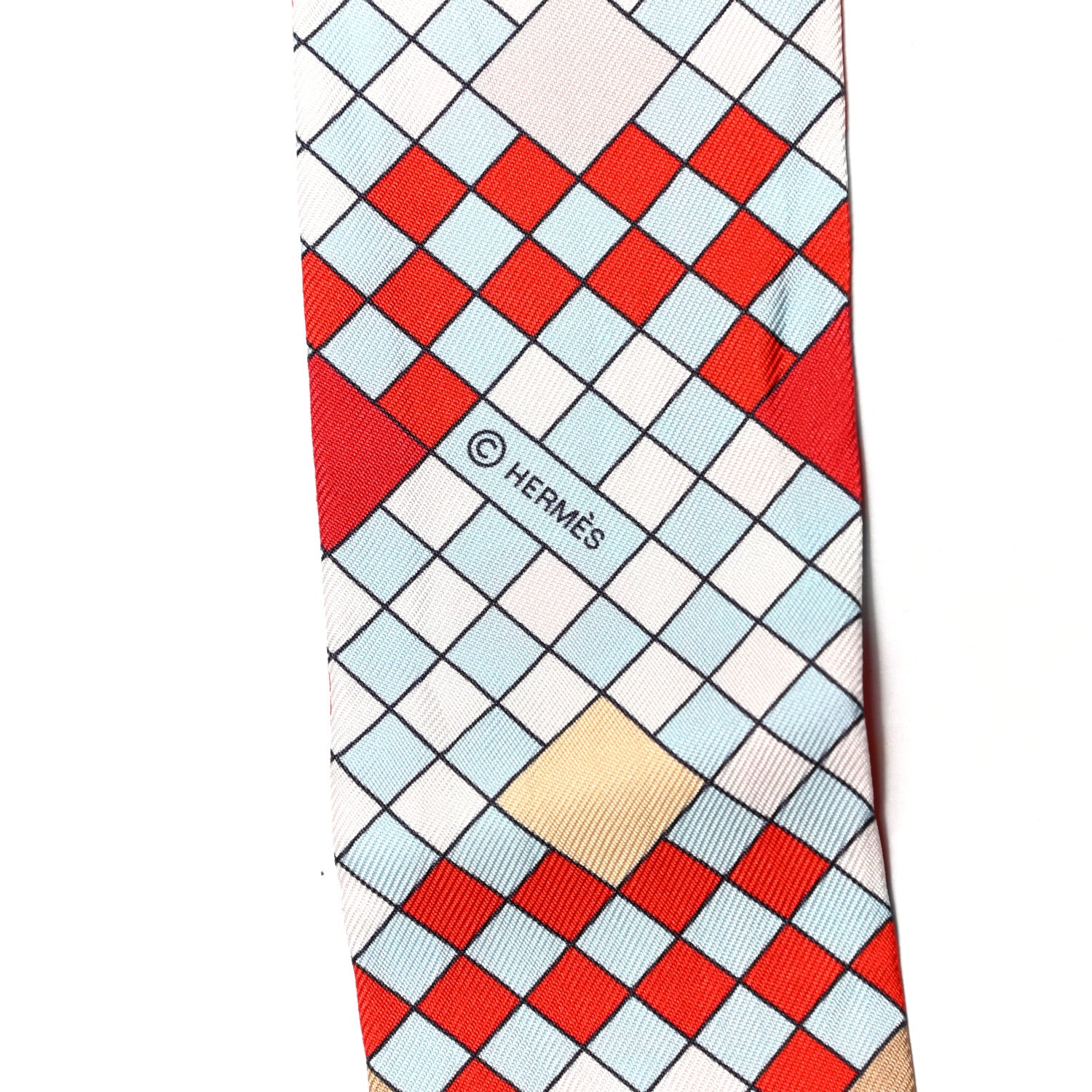 Hermes Silk Colliers De Chiens Remix Twilly Rouge Ciel Gris Perle 3 of 4