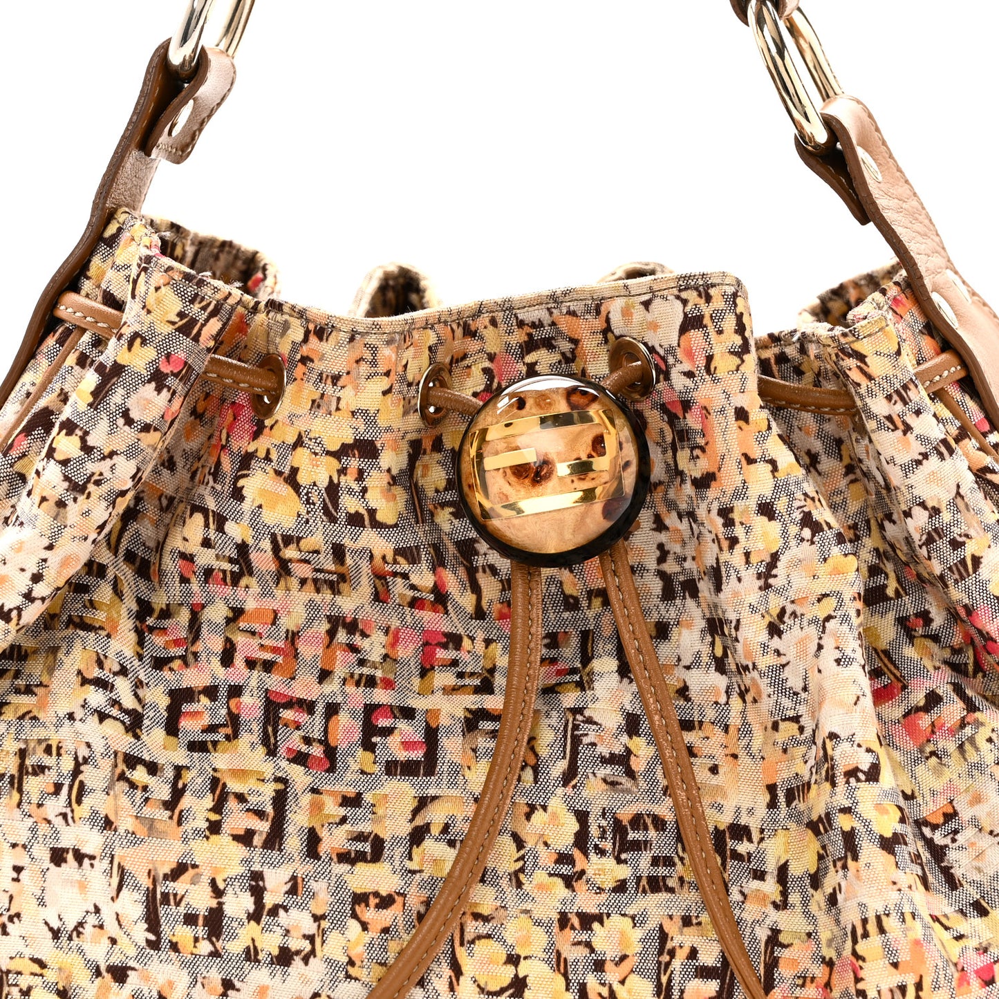 Zucchino Vitello Floral Forever Bucket Bag Pesca Giallo Saddler