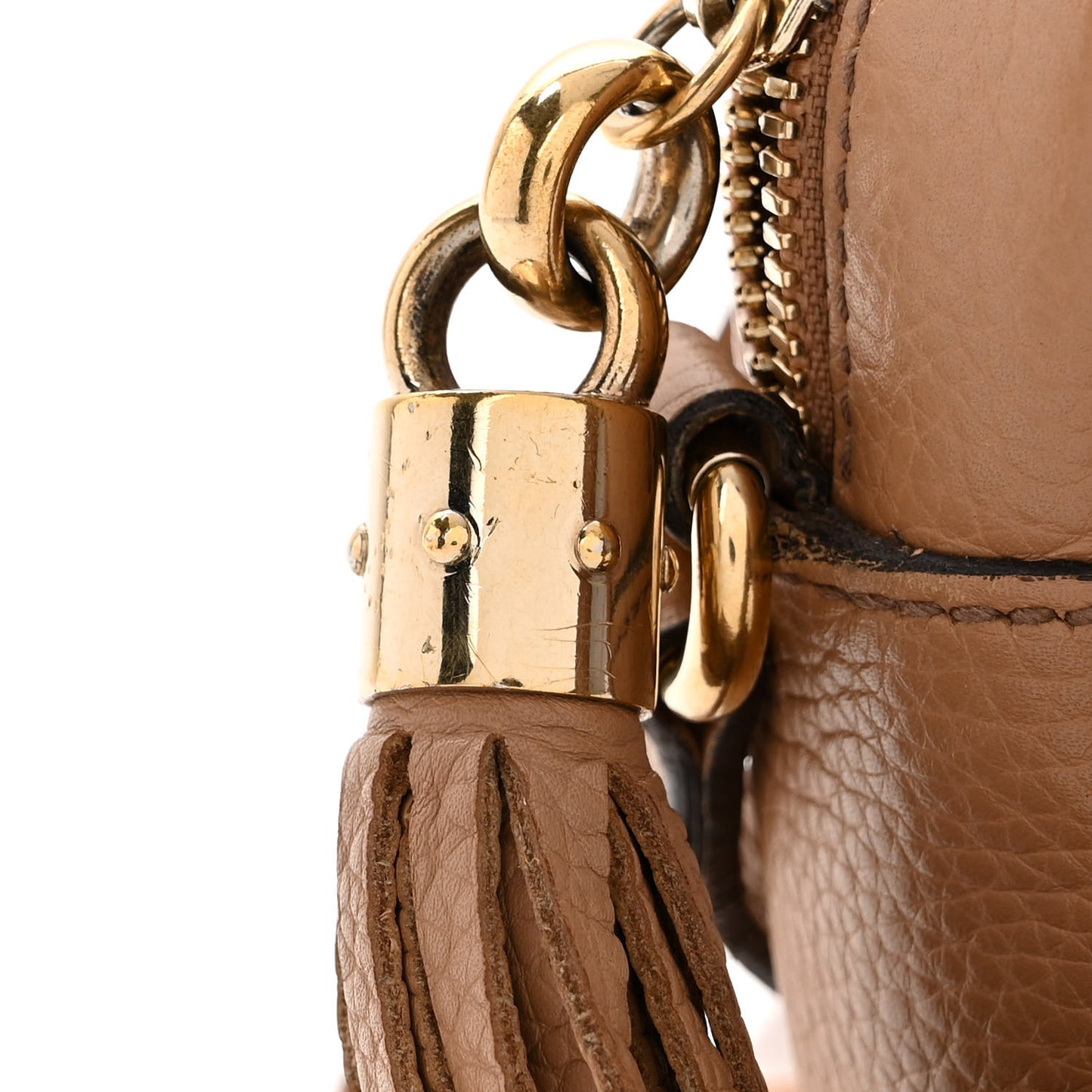 Pebbled Calfskin Small Soho Disco Bag Camelia