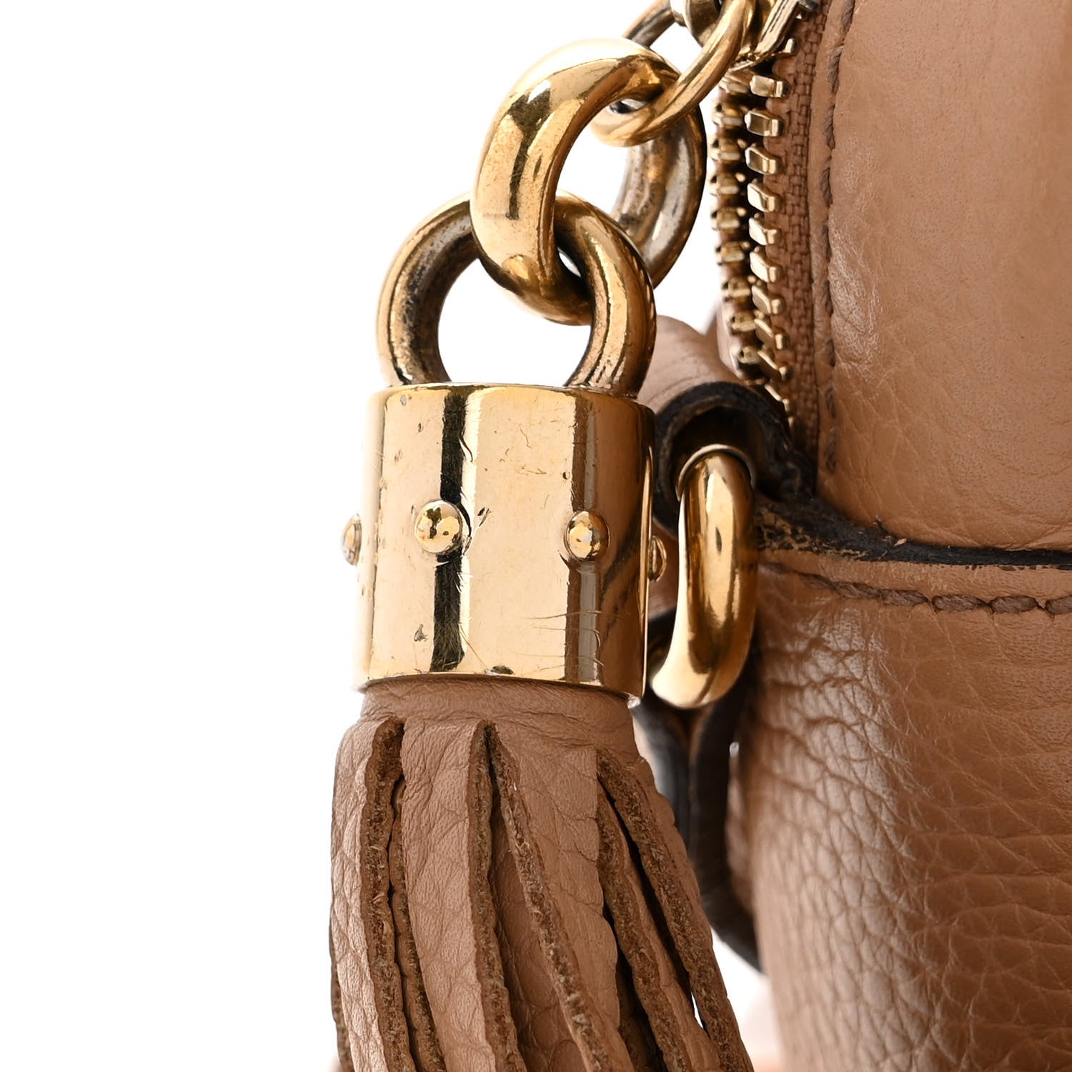 Gucci Pebbled Calfskin Small Soho Disco Bag Camelia 11 of 13
