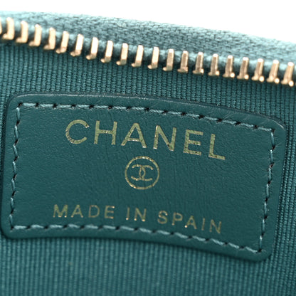 Chanel Lambskin Quilted Chanel 19 Zip Card Holder Wallet Dark Green 12 of 14
