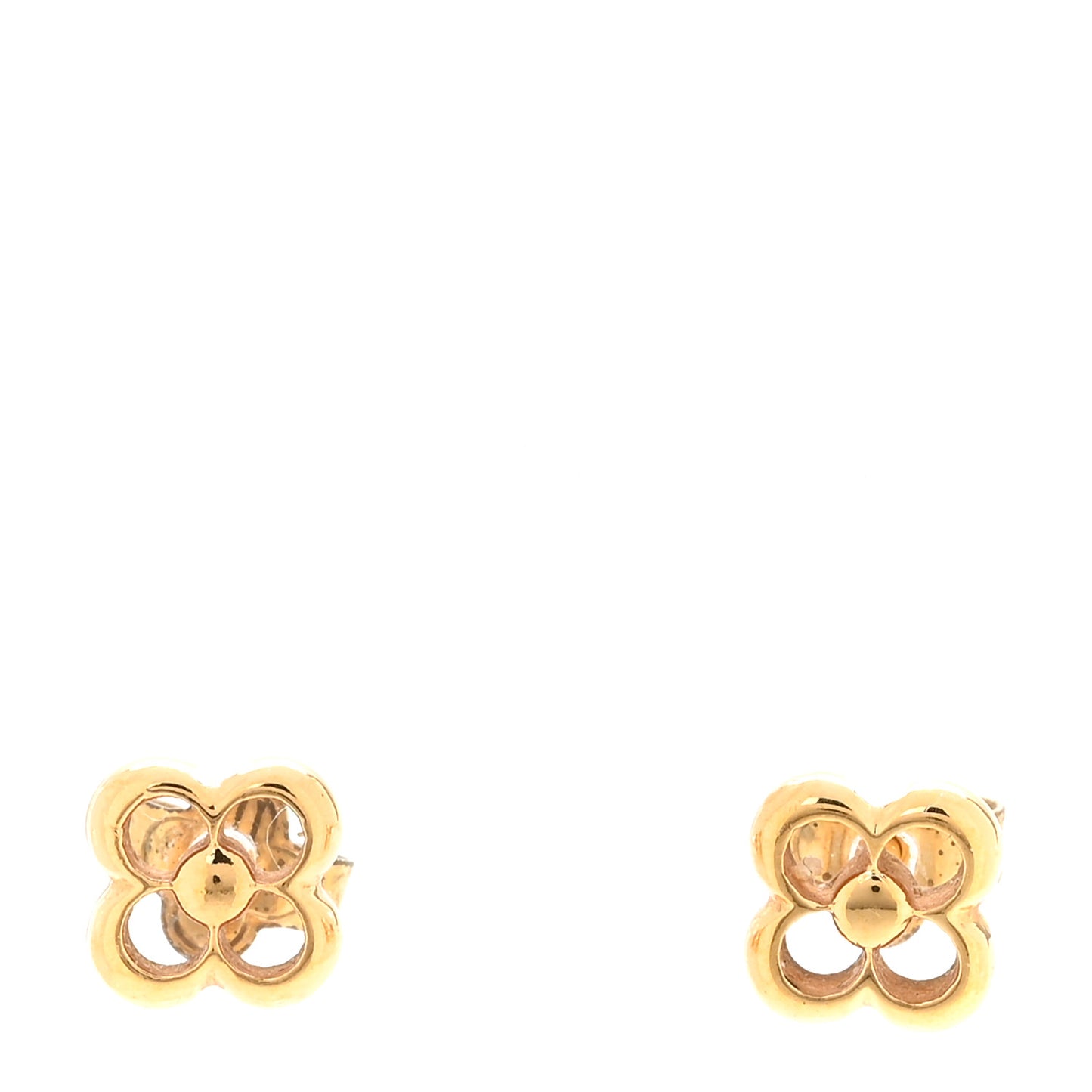 Brass Flower Full Stud Earrings Gold