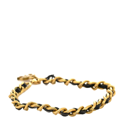 Chanel Lambskin Crystal CC Chain Bracelet Black Gold 3 of 6