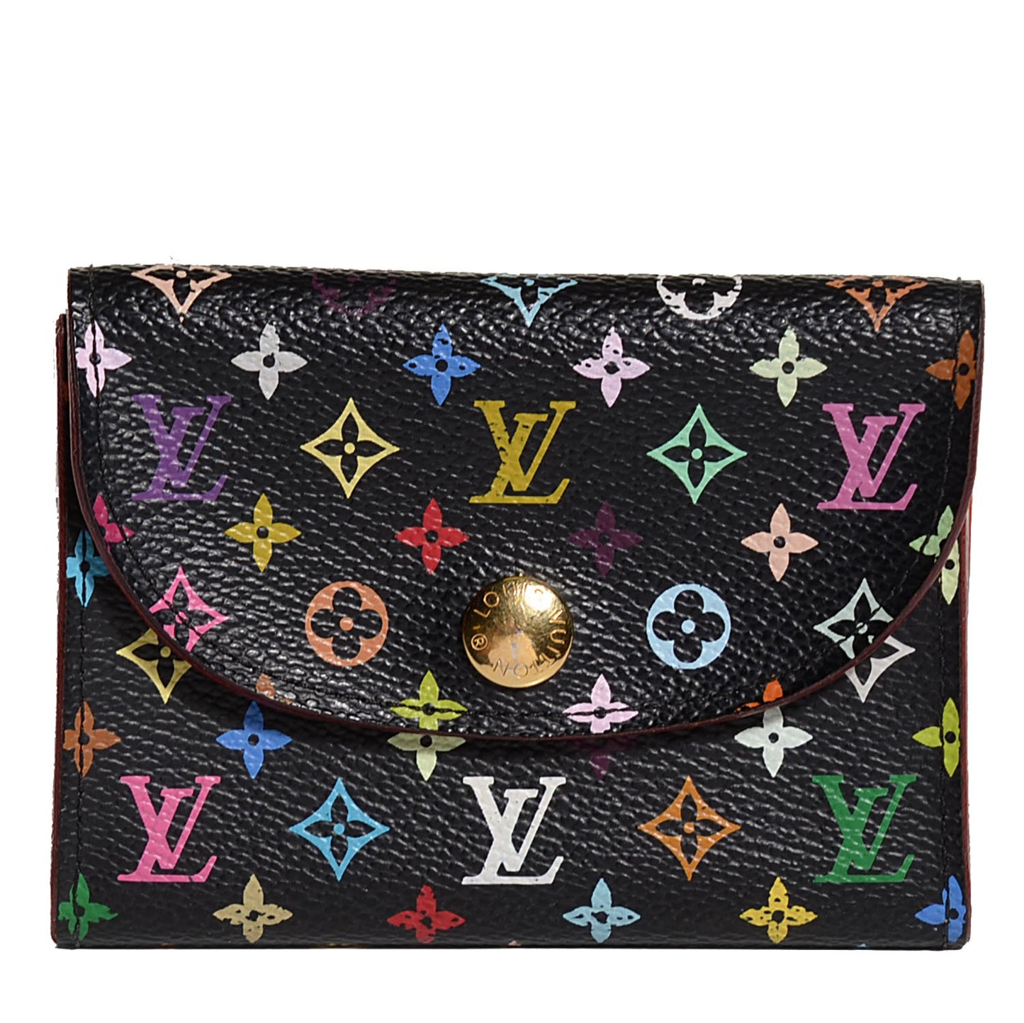 Monogram Multicolor Business Card Holder Black
