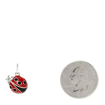 Tiffany Sterling Silver Enamel Ladybug Charm Red Black 2 of 3