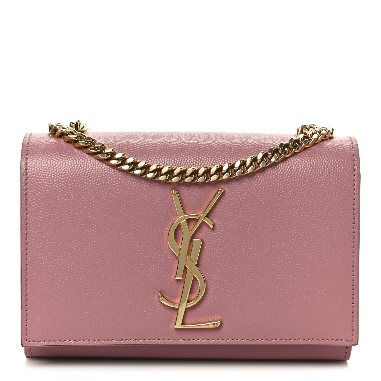 Saint Laurent Grain De Poudre Small Monogram Kate Satchel Dark Rose 1 of 11