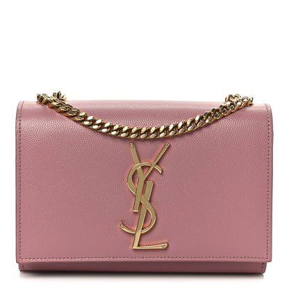 Saint Laurent Grain De Poudre Small Monogram Kate Satchel Dark Rose 1 of 11