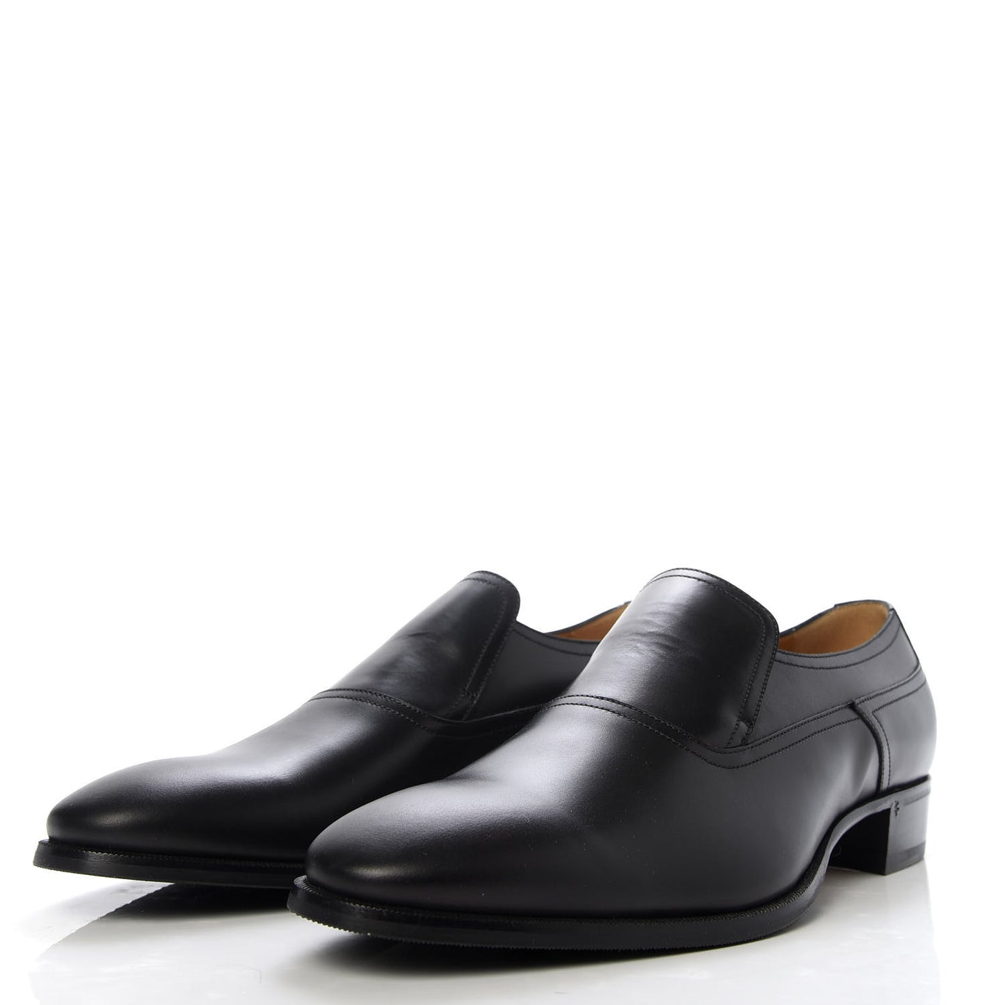 Calfskin Mens Classic Logo Loafers 9.5 Black