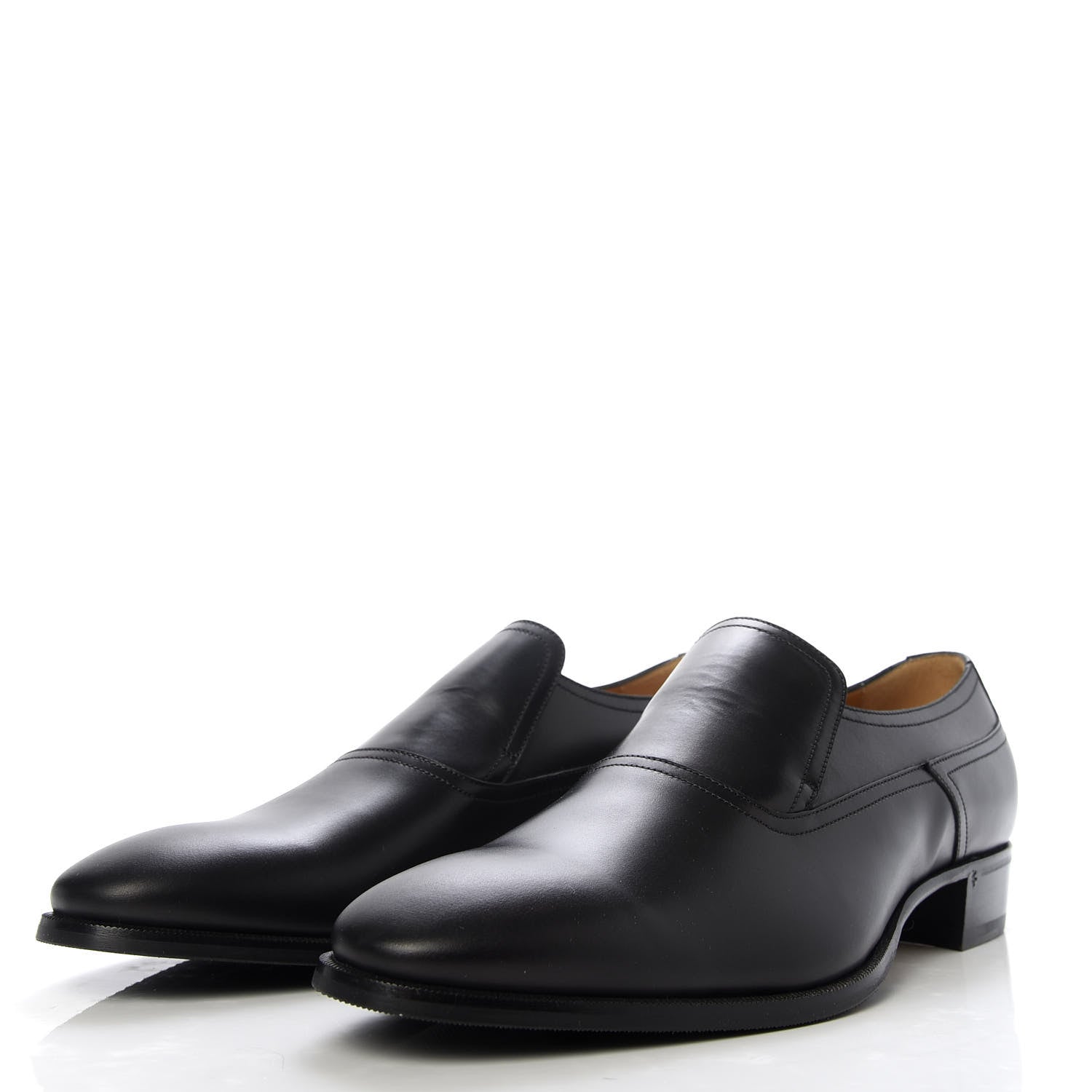 Gucci Calfskin Mens Classic Logo Loafers 9.5 Black 3 of 10