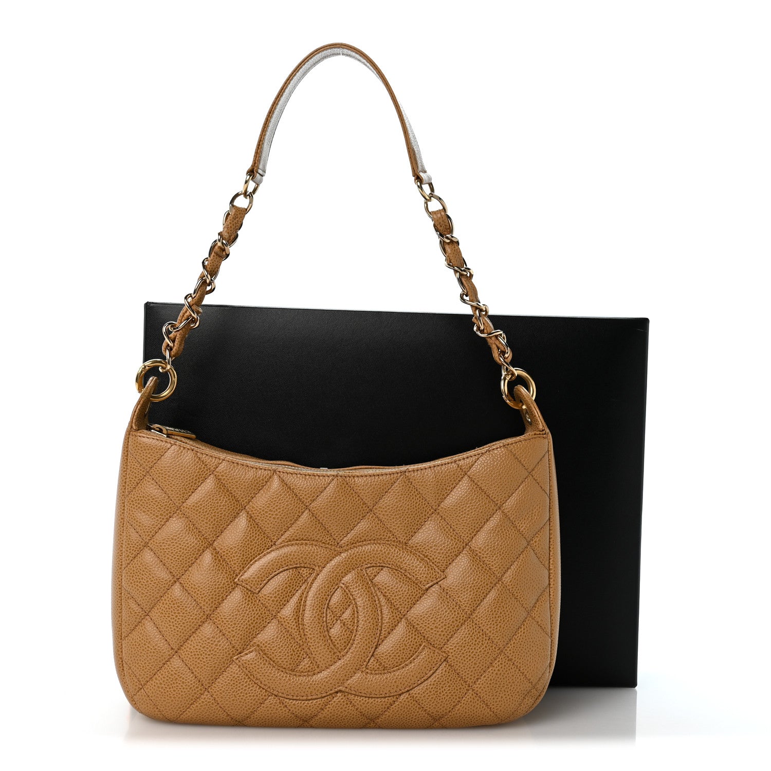 Chanel Caviar Quilted Timeless CC Shoulder Bag Beige 14 of 14