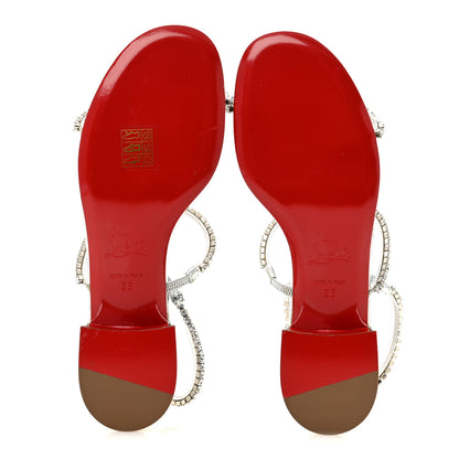 Christian Louboutin Specchio PVC Crystal Simple Queenie Sandals 36 Silver 6 of 8