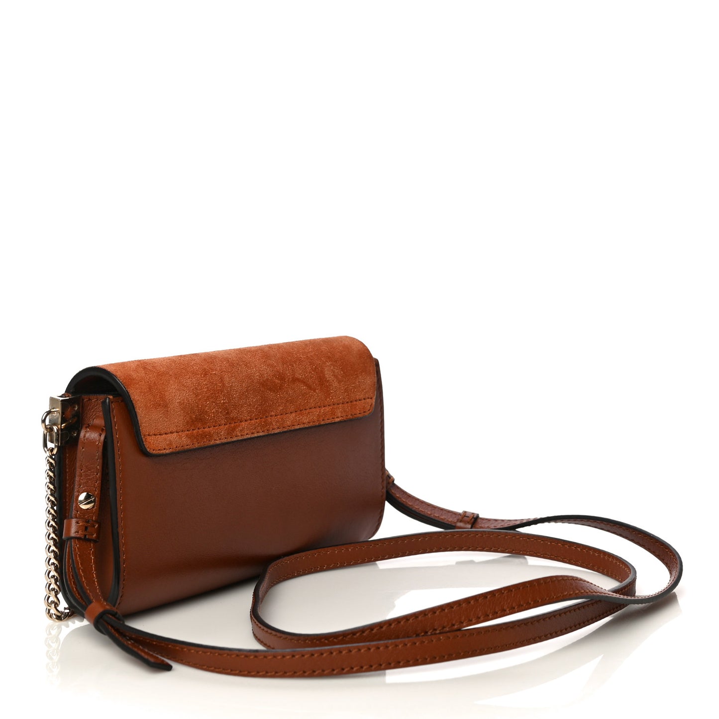 Suede Calfskin Mini Faye Shoulder Bag Tobacco