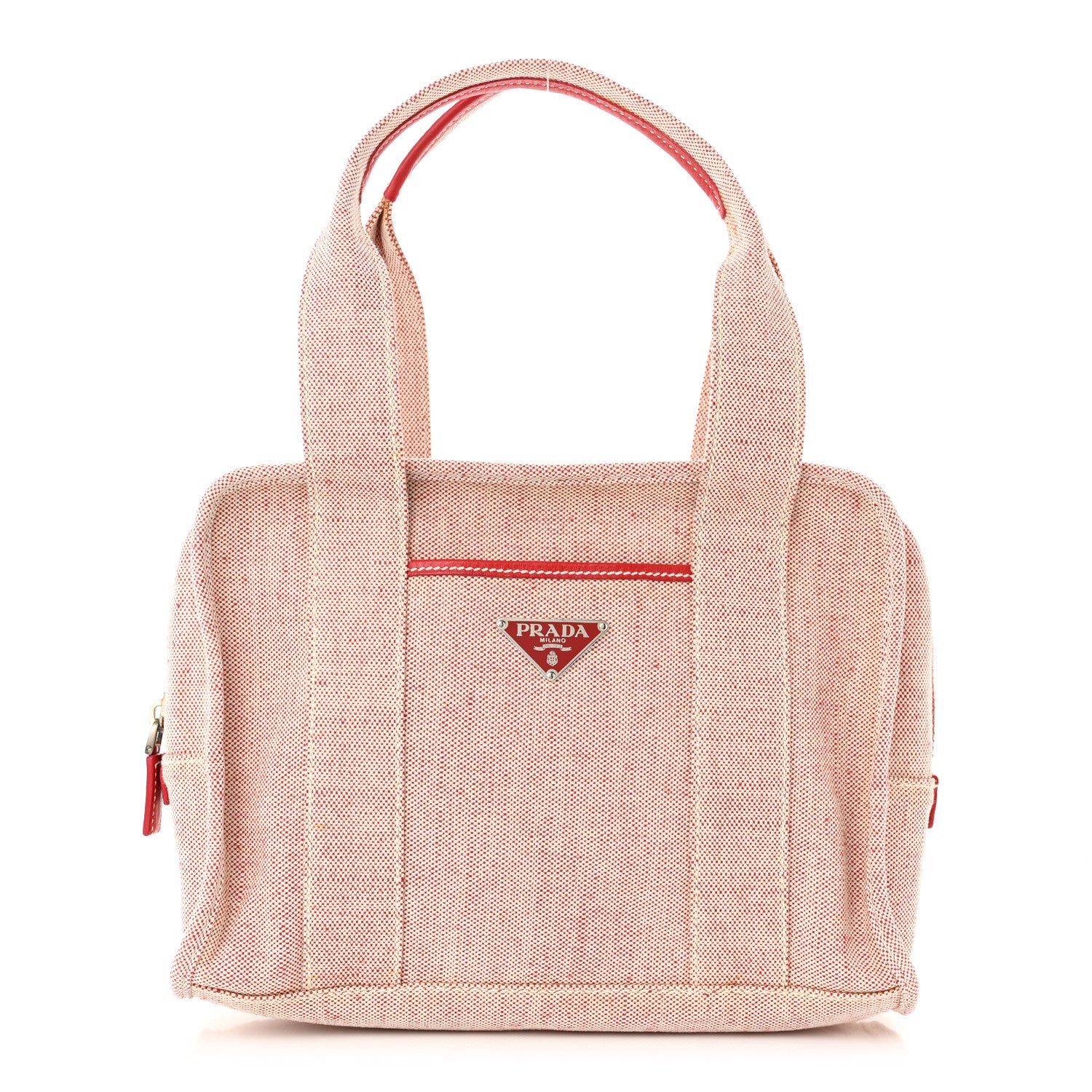 Prada Canvas Misto Lino Shopping Tote Natural Rose 1 of 10
