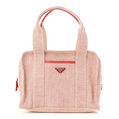 Prada Canvas Misto Lino Shopping Tote Natural Rose 1 of 10