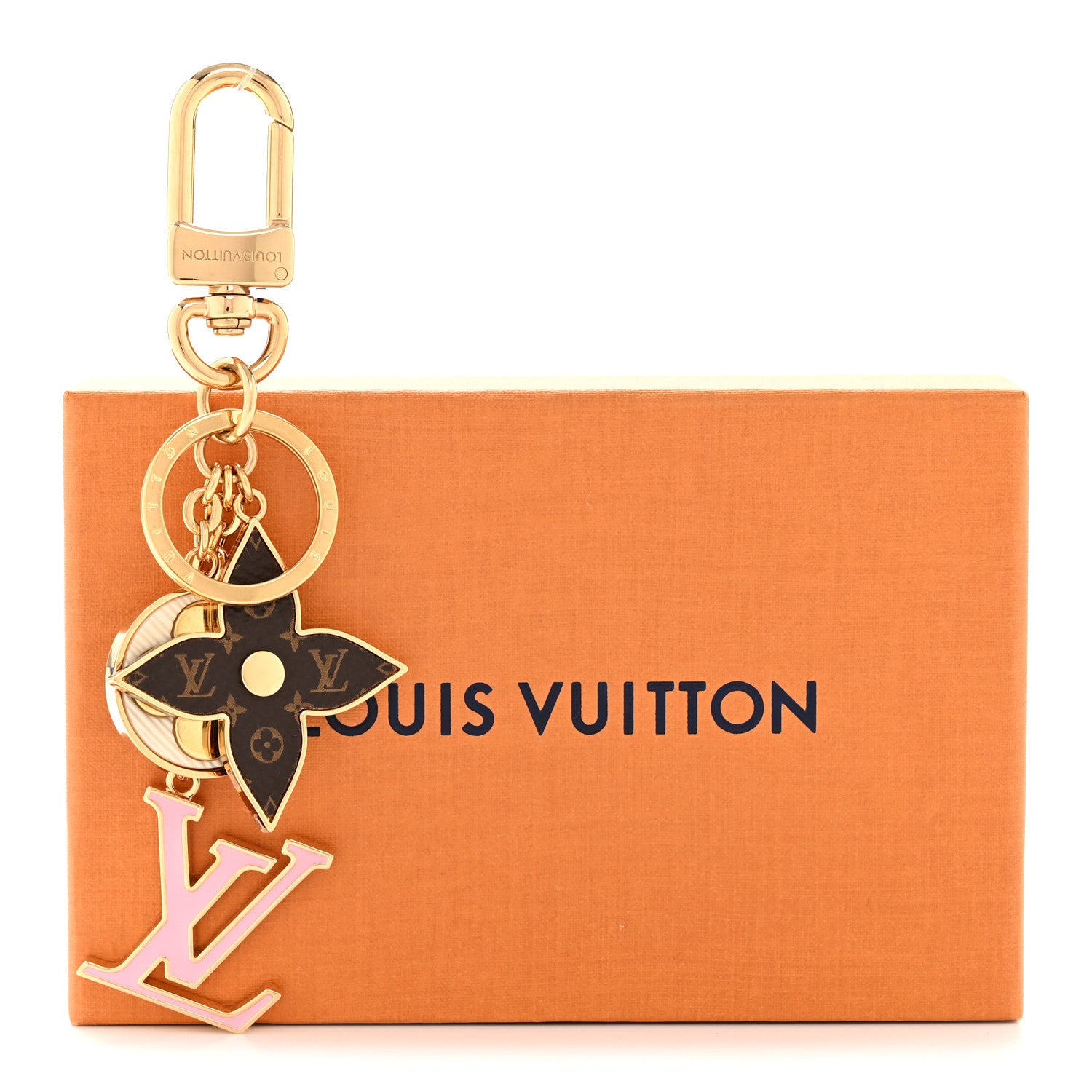 Louis Vuitton Metal Monogram Epi Spring Street Bag Charm Key Holder Gold 5 of 5