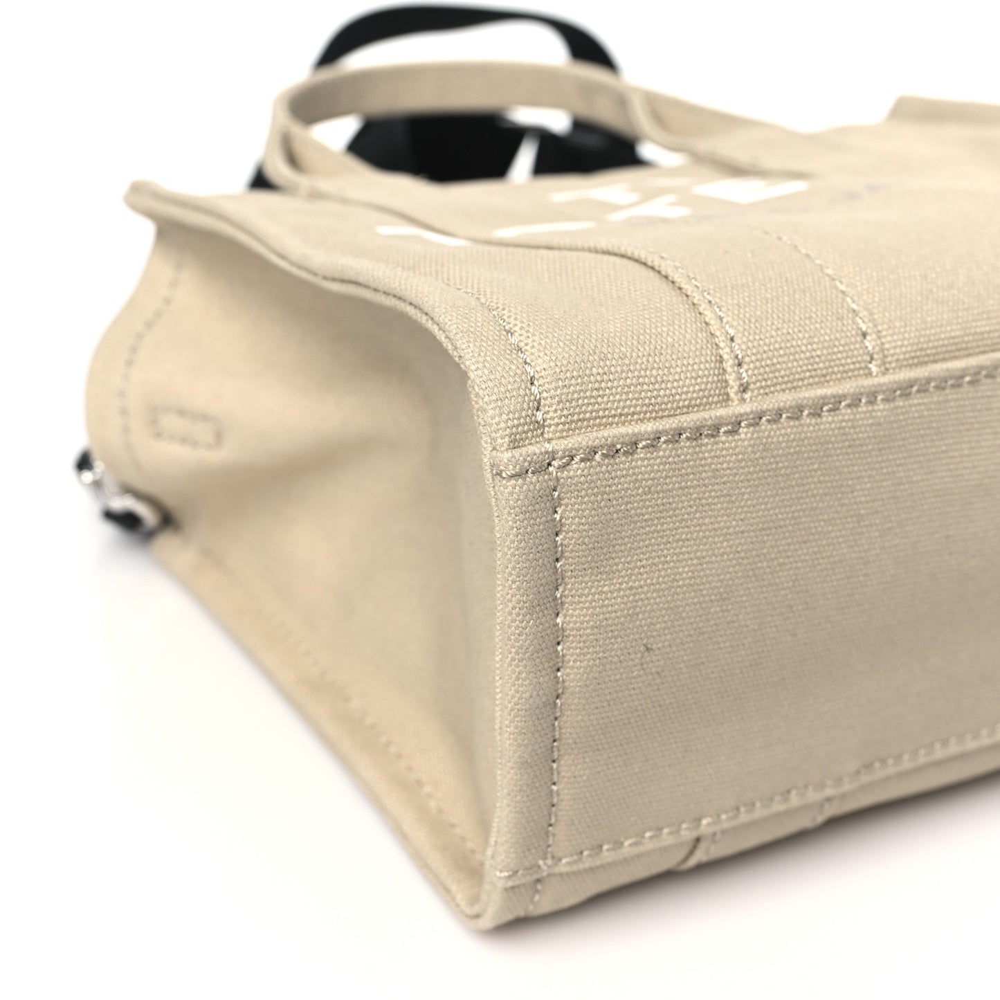 Cotton Canvas Colorblock Small The Traveler Tote Bag Beige Multicolor