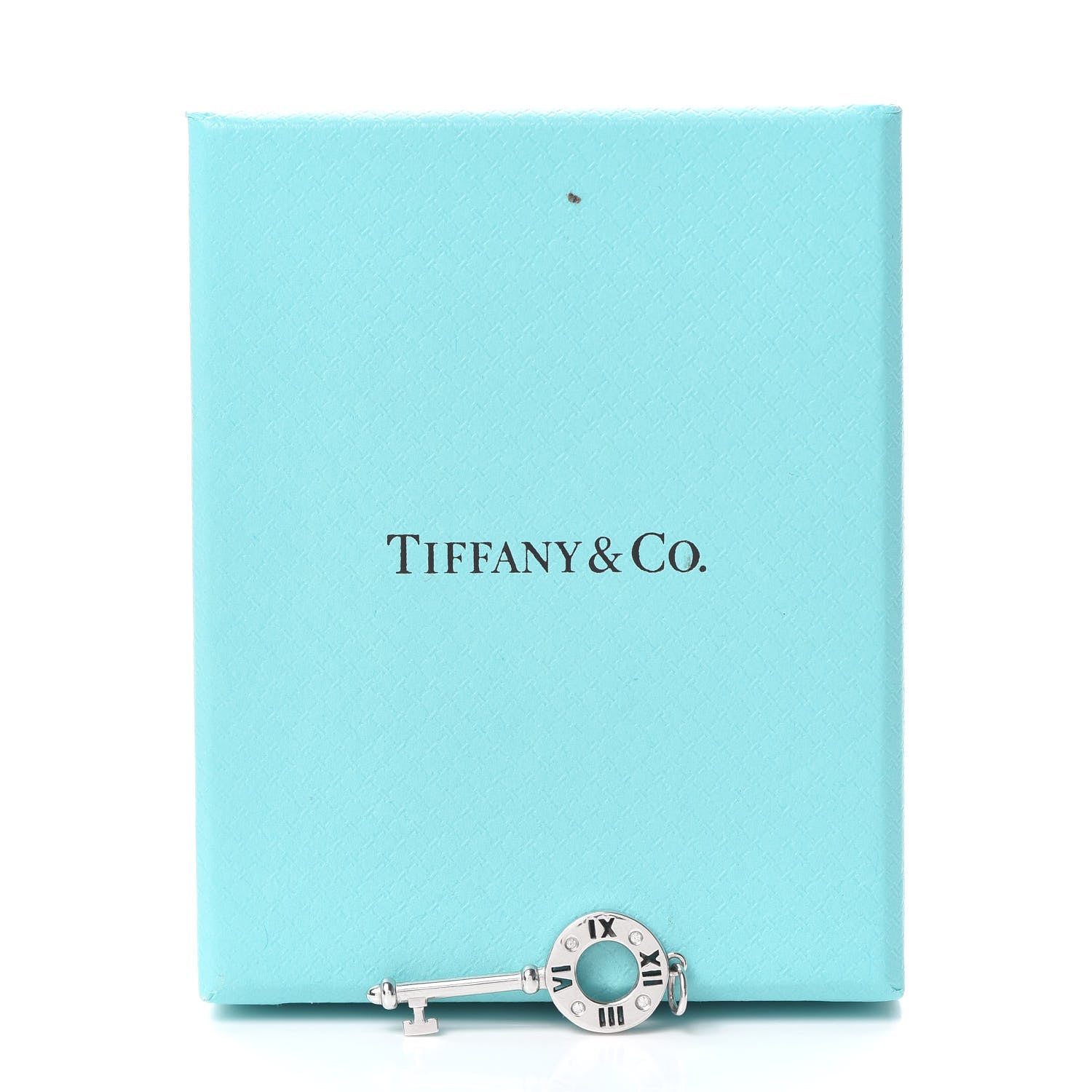 Tiffany 18K White Gold Diamond Atlas Pierced Key Pendant 4 of 4