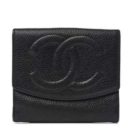 Chanel Caviar CC Compact Wallet Black 1 of 9