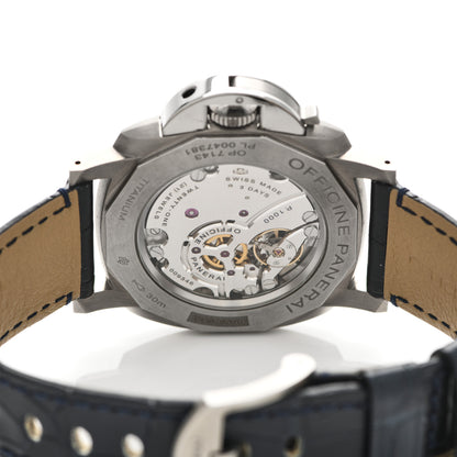 Panerai Titanium Alligator 42mm Luminor Due 3 Days Manual Winding Watch Blue PAM00728 4 of 5