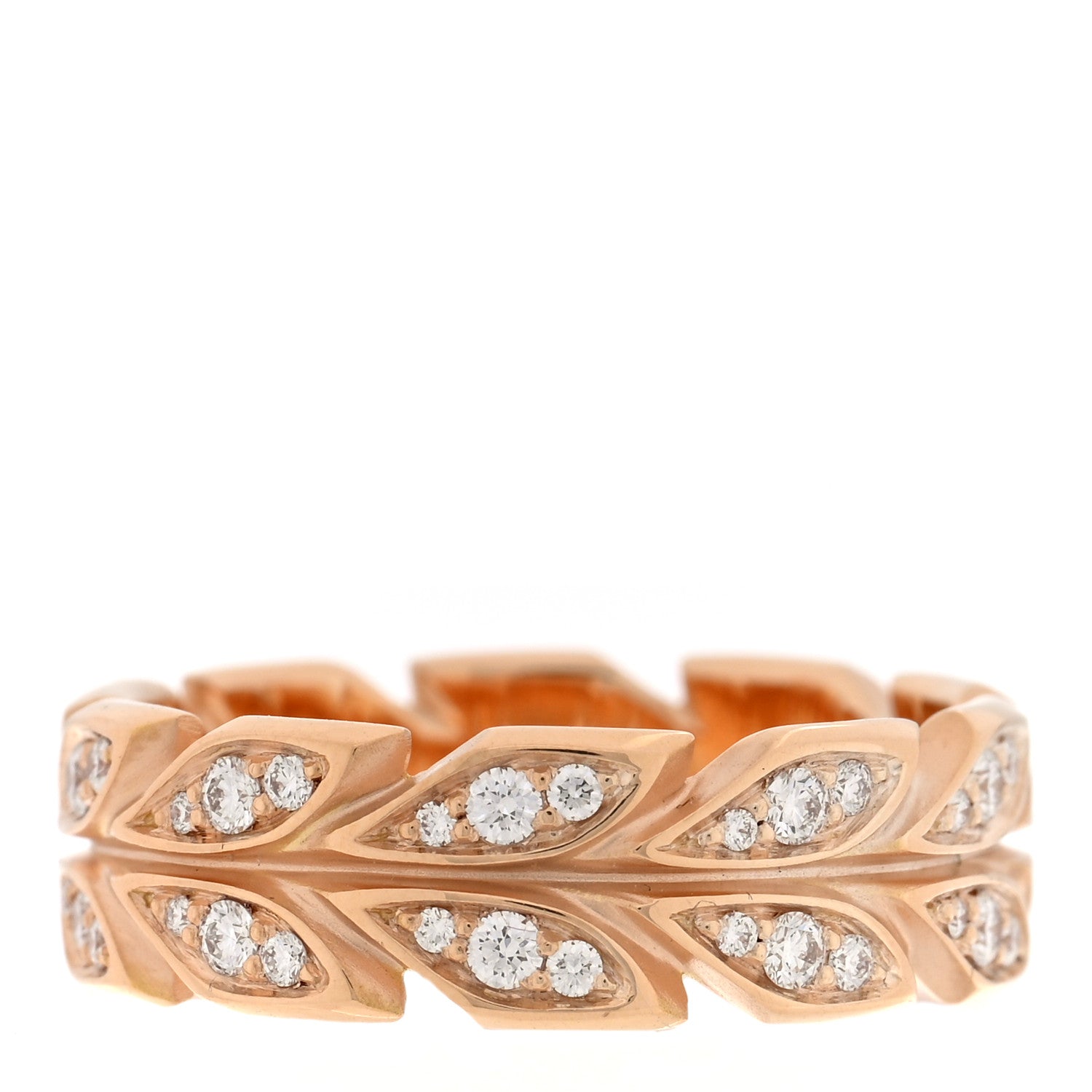 Tiffany 18K Rose Gold Diamond Victoria Vine Band Ring 52 6 1684708
