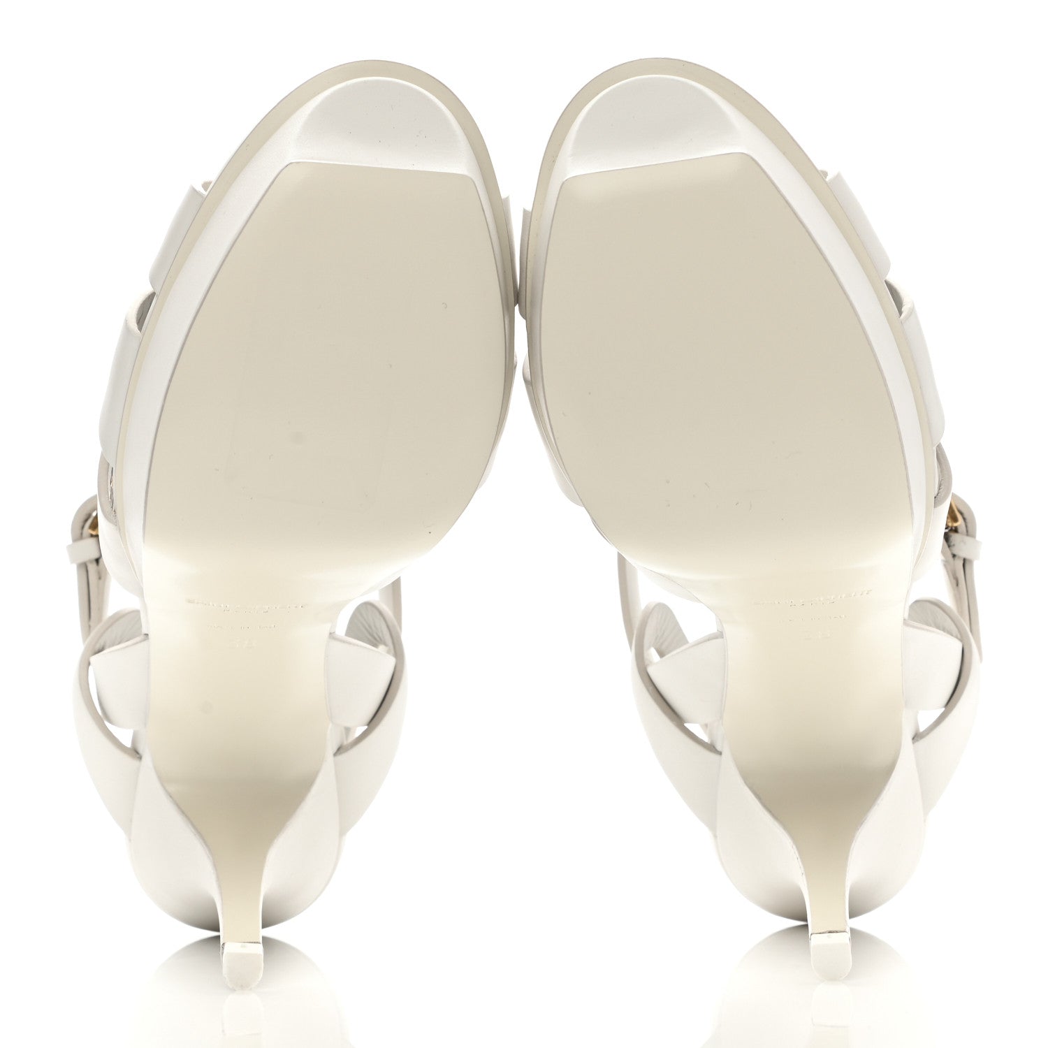 Saint Laurent Calfskin Tribute 75 Platform Sandals 38 White 6 of 11