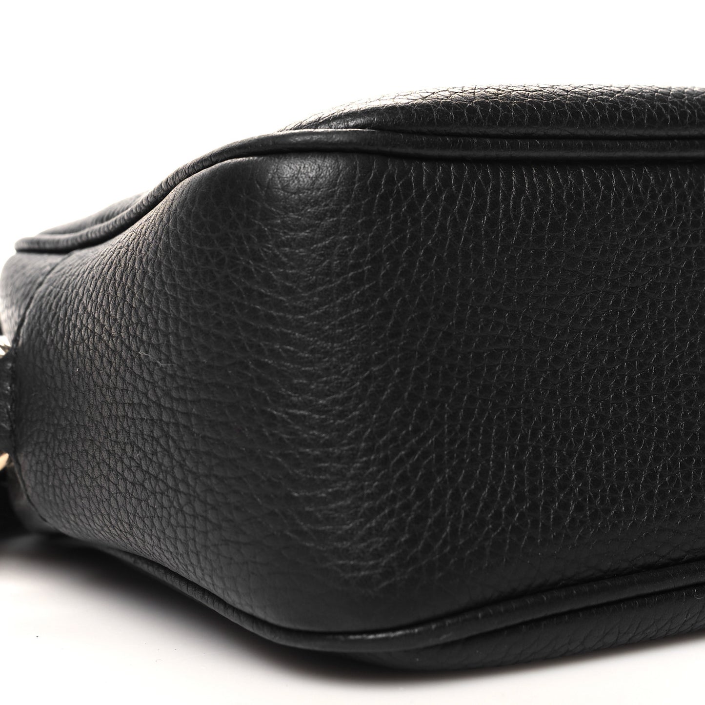 Pebbled Calfskin Small Soho Disco Bag Black