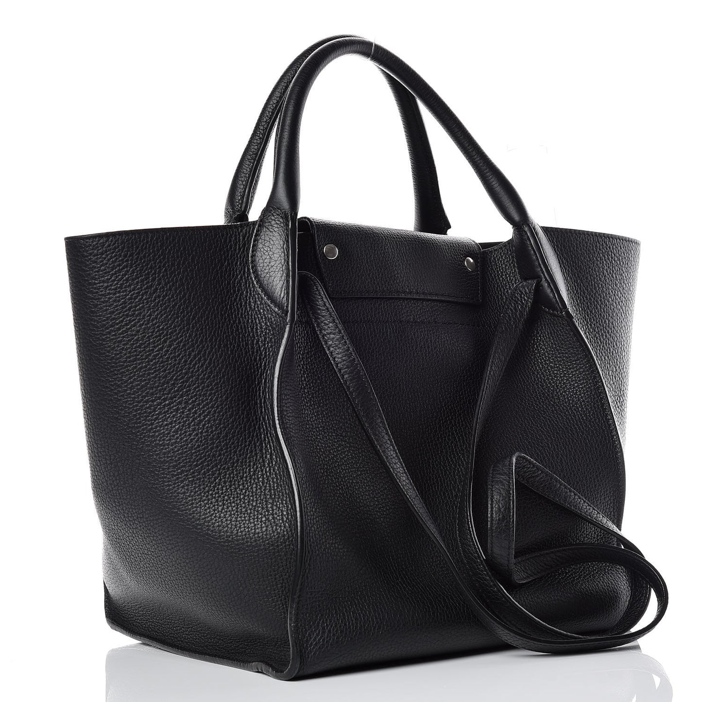 Supple Grained Calfskin Small Big Bag Black