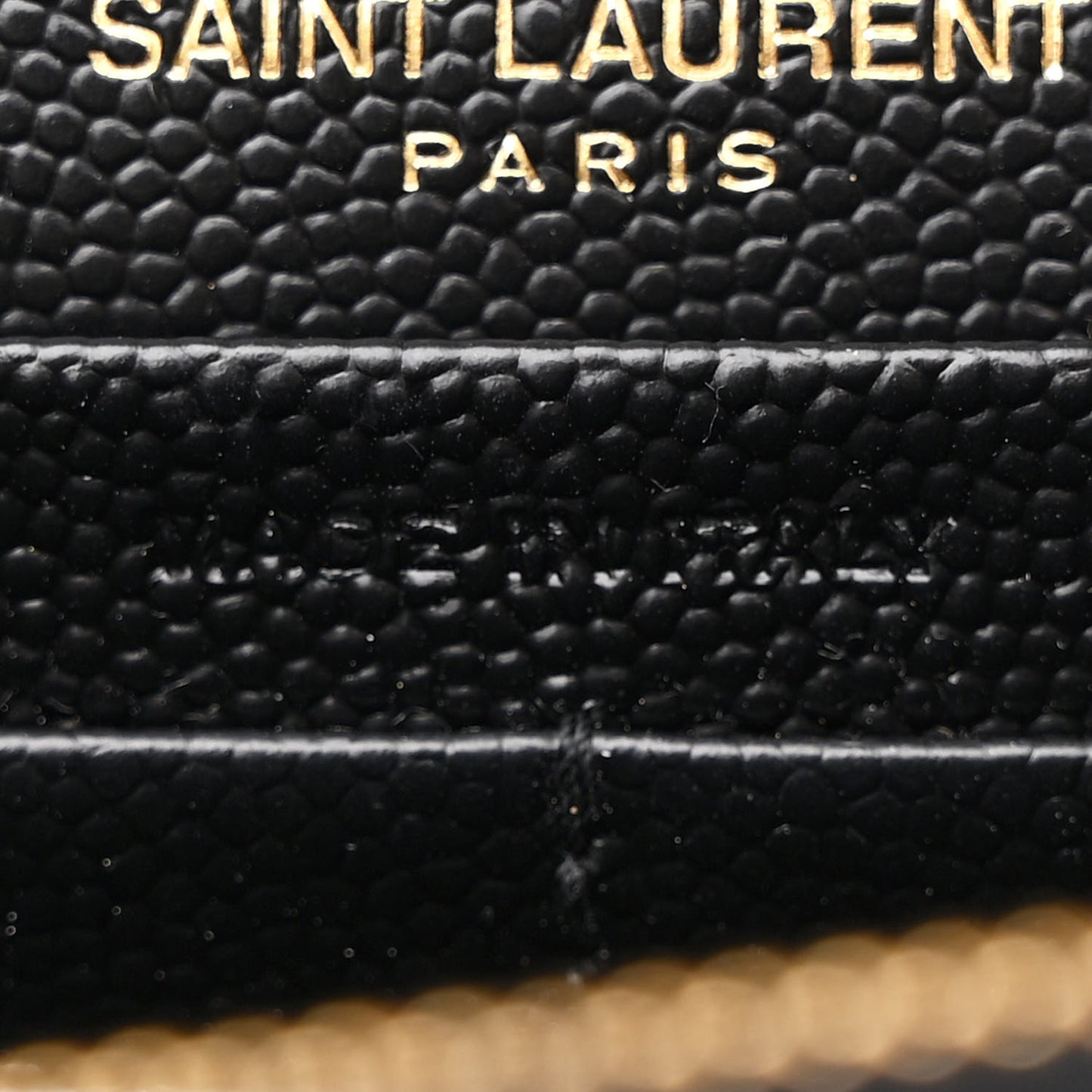 Grain De Poudre Matelasse Chevron Monogram Envelope Chain Wallet Black