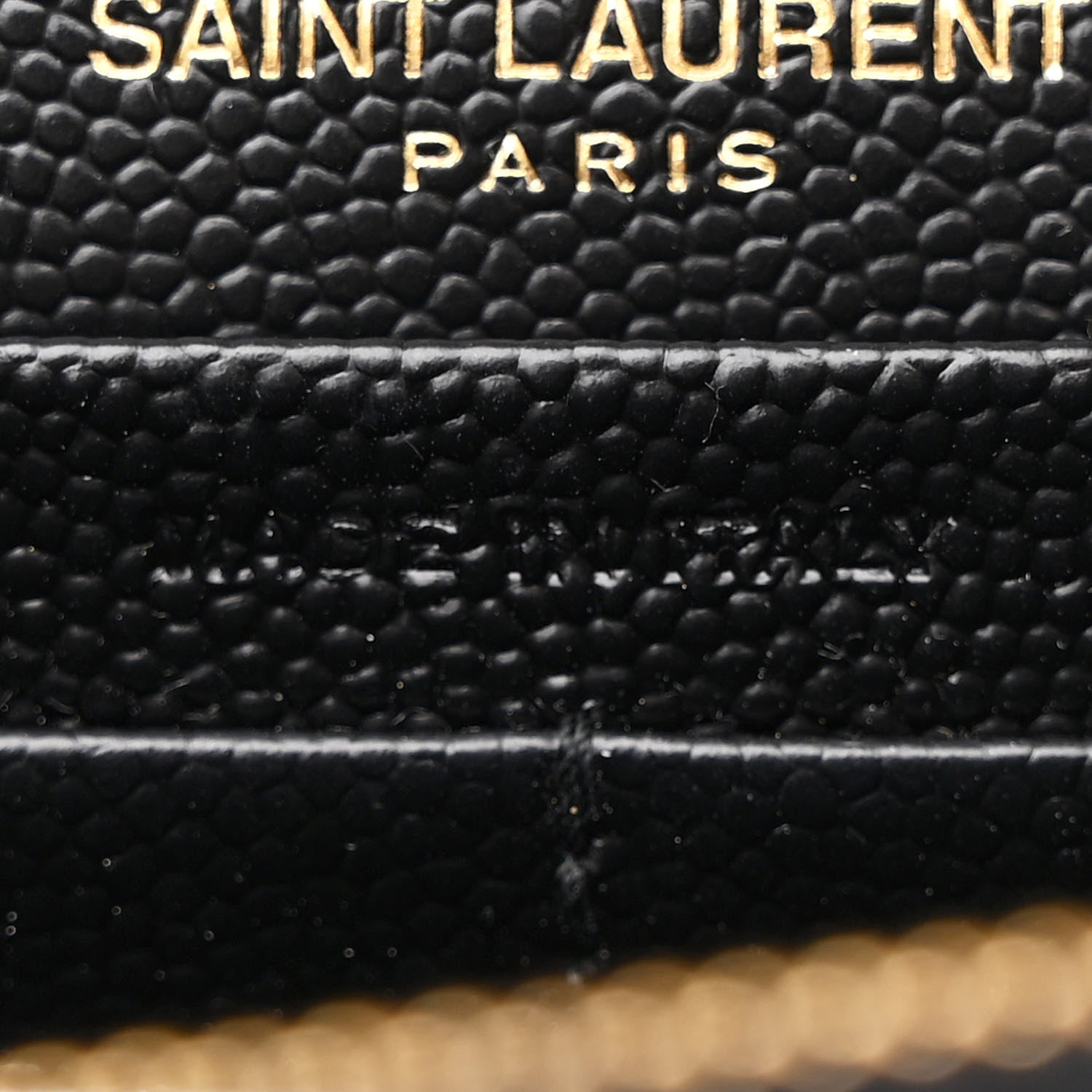 Saint Laurent Grain De Poudre Matelasse Chevron Monogram Envelope Chain Wallet Black 7 of 12