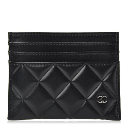 Chanel Calfskin Quilted Diamond Card Holder Black 1 of 8