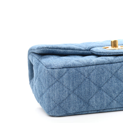 Chanel Denim Quilted Mini Pearl Crush Rectangular Flap Blue 8 of 10