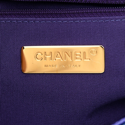 Chanel Tie Dye Calfskin Quilted Medium Chanel 19 Flap Blue Purple 6 of 10