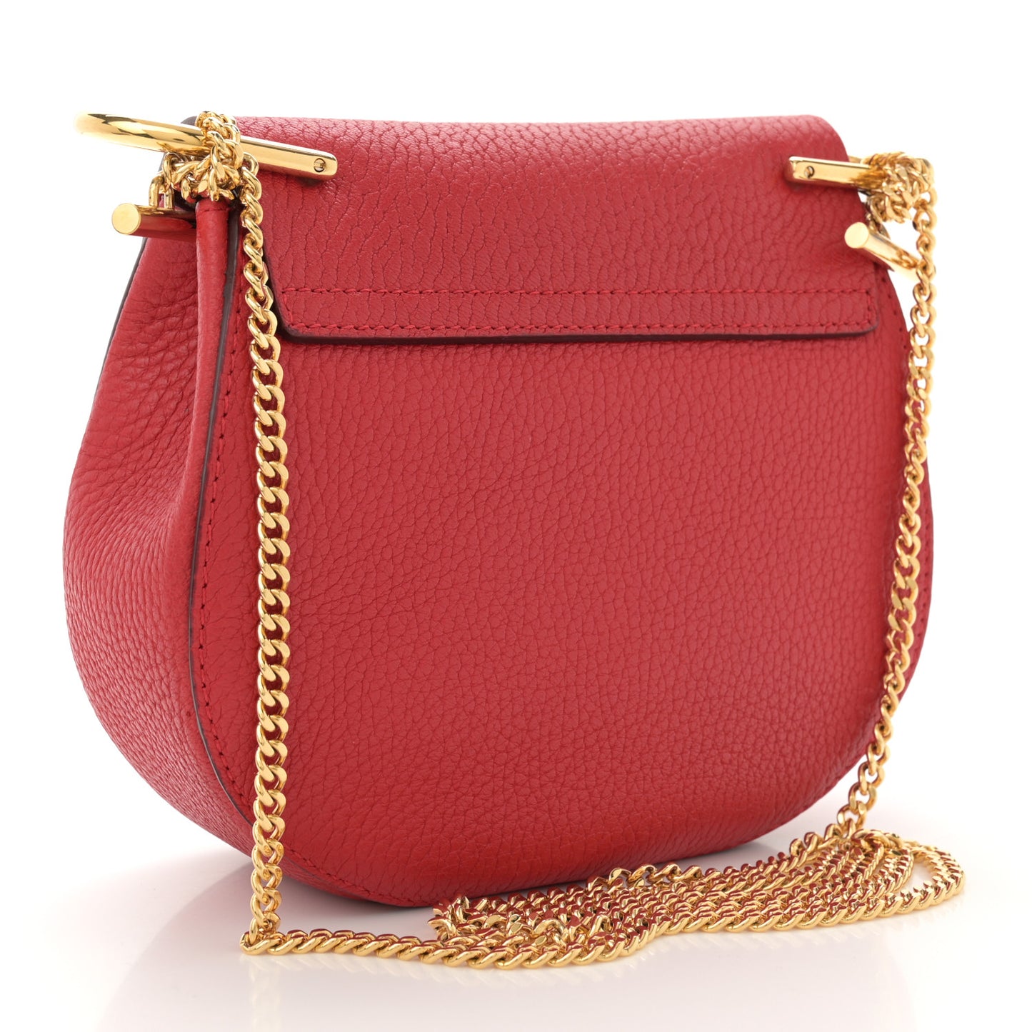 Grained Lambskin Mini Drew Shoulder Bag Plaid Red