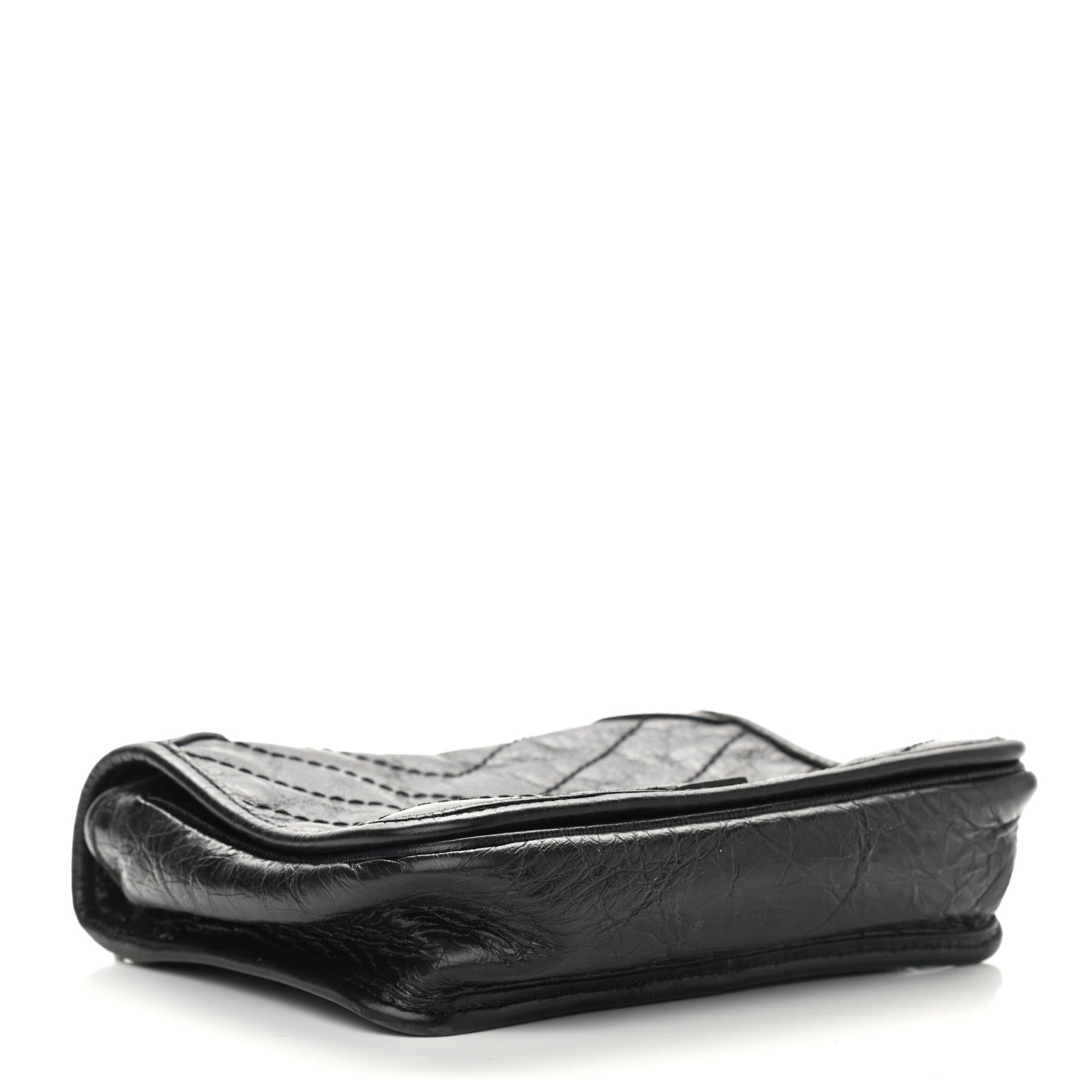 Saint Laurent Crinkled Calfskin Matelasse Monogram Niki Chain Wallet Black 4 of 9