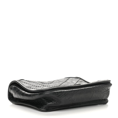 Saint Laurent Crinkled Calfskin Matelasse Monogram Niki Chain Wallet Black 4 of 9